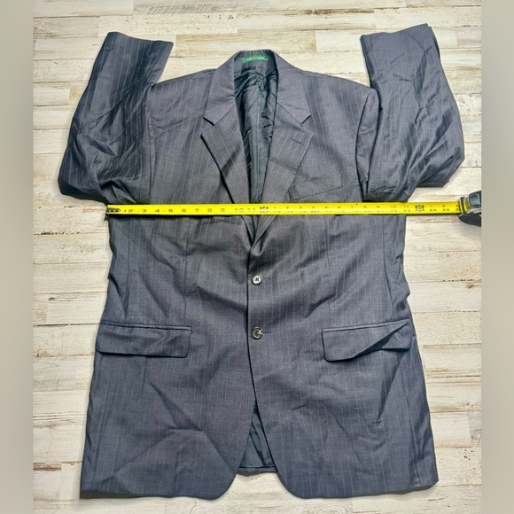 Lauren Ralph Lauren Blazer Jacket Men's 42R Navy Blue Classic Pinstriped - Picture 4 of 13